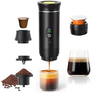 Gubbett Machine &agrave; Cafe Portable,3 En 1 Cafeti&egrave;re &agrave; Expresso Chauffage &Eacute;lectrique,Rechargeable,Pour Camping et Voiture,Chauffage Rapide,compatible avec Capsules K-Cup et caf&eacute; moulu,Pour voyage (Do Whatever You Want, neuf)
