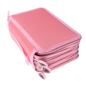 Yosoo 72 pi&egrave;ces Couleurs Crayon Stylo Affaire Sac Pochette Stationnaire avec Grande capacit&eacute; Oxford Multicouche Crayon Organisateur (Rose) (Aqur2020, neuf)