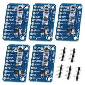 QIQIAZI 5 pcs 16-bit 4-channel ADC for analog-to-digital converter Arduino compatible development board module Analogue-to-digital converter (Zhanjiangshihaochengshangmaoyouxiangongsi, neuf)