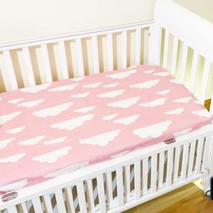 Odot Drap Housse pour Lit B&eacute;b&eacute;,Draps Housses en Coton Enfants Imprim&eacute; Dessin Anim&eacute; Prot&egrave;ge Matelas avec Elastique pour Fille et Gar&ccedil;on, Lit B&eacute;b&eacute;, Berceau, Lit Parapluie (89x41cm,Nuage Rose) (Odot, neuf)
