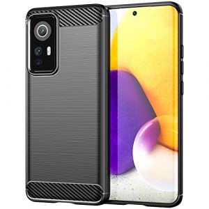 Wookfiss Coque pour Xiaomi 12/12X Cover [Anti-Choc Air Cushion][Texture Fibre de Carbone ] Anti-Choc Silicone Housse Etui pour Xiaomi 12/12X Bumper Housse Etui de Protection Souple Case (Wookfiss, neuf)
