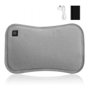 Bouillotte Electrique, 3 Températures USB Pliable Coussin Chauffant Électrique, Sac Chauffe-Mains Électrique Maintient la Chaleur Pendant 6 à 9 Heures, Bouillotte Électrique pour Maison(Gris) (ShopHop Business, neuf)