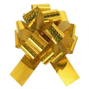QUARKZMAN Noeud Cadeau 10Pcs 10 cm Nœud Cadeau Géant À Paillettes pour Emballage Cadeau, Grand Nœud Ruban pour Paniers de Voiture de Mariage, Noël, Doré (QUARKZMAN, neuf)