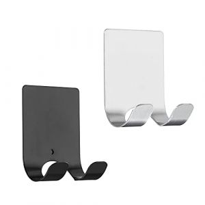 kwmobile 2x Porte Rasoir - Lot de 2 Porte-Rasoir Adhésif 4,5 x 6,1 cm avec Crochet en Inox - Support Rasoir Salle de Bain Douche (SX-Commerce, neuf)
