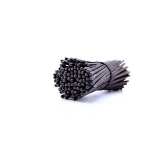 REHGLÜCK Schwarzwald Environ 100 allumettes noires de 10 cm de long, convient également comme recharge pour nos bouteilles décoratives élégantes (couleur de la tête d'allumette : noir) (REHGLÜCK, neuf)