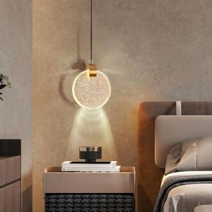 KRIPINC Luminaire Suspension Doré LED en Cristal 1 Lumière, Lampe Suspension en Cristal Vintage Lumière Chaude, pour Salon Chambre Cuisine Salle à Manger (Chancetoinc, neuf)
