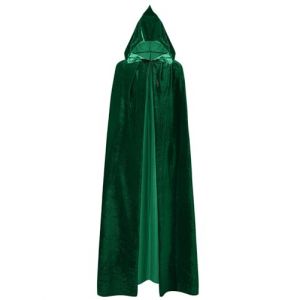 NebulaGlam Cape &agrave; Capuchon D&eacute;guisement Adulte, Cape &agrave; Capuche pour Halloween, Cape &agrave; Capuchon Longue Velvet Adulte D&eacute;guisement Costume Halloween, Costume Halloween Carnaval No&euml;l(150cm) (Vert) (JoeGoods, neuf)