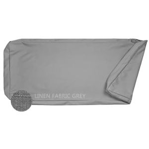 AQIGR Housse de Coussin de Chaise de Jardin - Tissu Lin 8cm Épais - Couverture de Remplacement avec Fermeture Éclair Anti-Dérapant pour Coussin Carré de Cuisine/Salon/Repas(Gray,130x50x8cm) (AMZGRZ, neuf)
