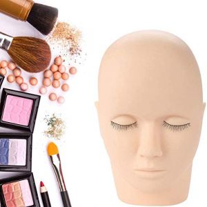 Brrnoo T&ecirc;te de Mannequin D'esth&eacute;tique, T&ecirc;te de Mannequin de Cils, T&ecirc;te de Mannequin de Cosm&eacute;tologie, T&ecirc;te de Visage de Poup&eacute;e pour les Cils, T&ecirc;te de Formation Pratique chauve pour professionnels (Rotekt, neuf)