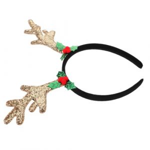 FRCOLOR Bandeau Bois De Renne Scintillant Casque De Noël Cerceau De Cheveux D'élan Cerceau De Cheveux De Noël Déguisement De Renne Cerceau De Cheveux En Bois De Cerf Accueil Golden (White Beach, neuf)