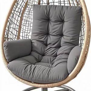 AQIGR Coussin Fauteuil Suspendu, Coussin de Jardin, Coussin de Remplacement pour Chaise D'oeuf Suspendue Intérieur et Extérieur, Coussin Balancelle, pour Terrasse, Jardin(Gris foncé) (AMZGRZ, neuf)