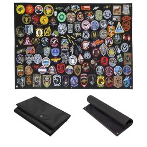 Patch Militaire, Patch Scratch, Tableau Scratch Pour Ecusson, Panneau Scratch Avec &oelig;Illets, Pliable Tableau Scratch Pour &eacute;Cusson (Noir, M) (ShaoAn Studio, neuf)