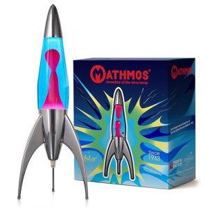MATHMOS Lampe à lave fusée Telstar emblématique argentée | Inventeurs de la lampe à lave | Lampes à lave Bleu & Rose en métal moulé chromé, remplies à la main en Grande-Bretagne (Mathmos, neuf)