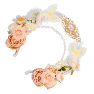 Holibanna bandeau auréole couronne de mariage bandeau lolita bandeau couronne de fleurs guirlande de mariage bandeau rose accessoires de cheveux de mariée couronnes de fleurs Métal (Lydia Lyle, neuf)