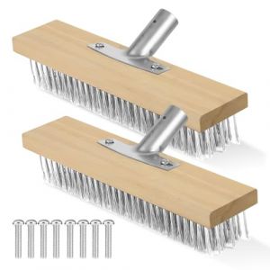 Lot de 2 balais métalliques de 30 cm - Balai métallique robuste - Balai en fil d'acier - 30 cm - Balai en acier pour mauvaises herbes - Pour écoles, usines, jardins, balais de jardin (DING VICTORY LIMITED, neuf)