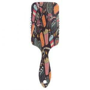 Classic Movie Night Brosse &agrave; cheveux de massage noire &agrave; popcorn, brosses d&eacute;m&ecirc;lantes pour femmes, brosse &agrave; cheveux d&eacute;m&ecirc;lante (AYXXKJ, neuf)