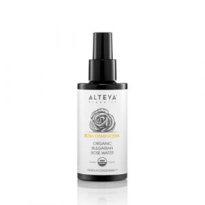 Alteya Organic Eau de rose bulgare 100ml Spray en bouteille de verre - Certifiée 100% organique USDA, Pure, naturelle, authentique Eau florale distillée à la vapeur Rosa Damascena bulgare (Alteya Organics - Europe, neuf)