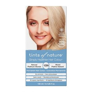 Tints of Nature 10N Natural Platinum Blonde Permanent Hair Dye, Coloration Capillaire Permanente, Nourrit les Cheveux et Couvre les Cheveux Gris, Sans Ammoniac, Blond Platine Naturel 130 ml (Solretail LTD, neuf)