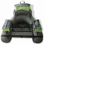 GOPLUS Float Tube 1 Place avec Support de Canne, Bateau de Pêche Gonflable Dossier, Sangles Réglables,Portable avec Pagaie en Alu.,Pompe, Flotteur avec Poches Rangement, Camouflage (Augenstern24, neuf)