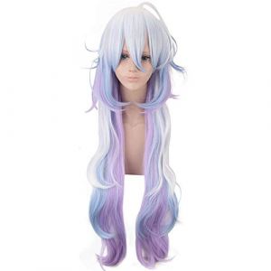 Anime Fate/grand Order Caster Merlin Long Cosplay Wig Layered Fluffy Gradient Synthetic Hair Fate Stay Night Costumes Play Wigs (good stuff A, neuf)