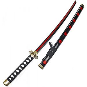 HZYYZH Samurai Ninja Wooden Sword, Anime Noir Samurai Roronoa Zoro Cosplay Katana Arm&eacute;e Couteau Sword Jouets pour Adolescents,Burst (HZYYZH-FR, neuf)