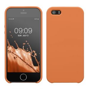 kwmobile Housse Compatible avec Apple iPhone SE (1.Gen 2016) / iPhone 5 / iPhone 5S Coque - Housse de téléphone Protection Souple en TPU Silicone - Abricot Chaud (SX-Commerce, neuf)