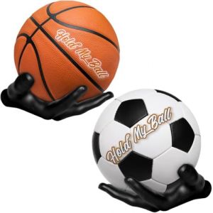 Support Ballon Foot Support Ballon Basket Support Mural pour Basket-Ball Supports Muraux pour Balles en Forme de Main Support de Ballon Support de Rangement pour Basket-Ball Support Mural Unique (Gold Rush on the Waves, neuf)