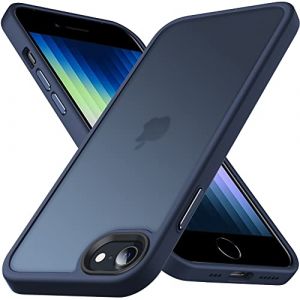 Anqrp Zero S&eacute;rie Coque pour iPhone SE 2022/2020 5G 4,7 Pouces, &Eacute;tui Antichoc en Silicone Translucide et Minimaliste, Housse de Protection Qualit&eacute; Militaire pour iPhone 8/7, Bleu fonc&eacute; (DAQIAN NETWORK, neuf)