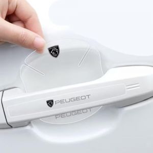 MOWCIAPQC 8 Pi&egrave;ces Protecteur Poign&eacute;e Porte Voiture, pour Peugeot 308 4008 408 5008 508 607 RCZ Autocollant Cuvette PorteVoiture Autocollant Protection Poign&eacute;e Porte Voiture,B (masanerxiaozaohuodian, neuf)