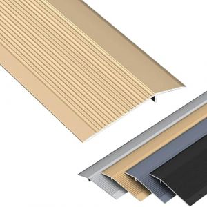 GOUZIBHD Bande de Seuil de Transition Extra Large, Bande de Transition Plate pour Cuisine/Salle de Bain/Vinyle Stratifi&eacute;, Rampe de Seuil de Porte en Aluminium, Seuil Cannel&eacute;(Size:90cm/35 in,Color:a) (GOUZIBHD, neuf)