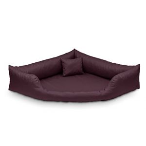 Juelle Lit orthop&eacute;dique pour chien, Lit d'angle pour chien avec matelas orthop&eacute;dique pour grands chiens, Housse amovible, Lavable en machine, Dakota XXL (130x95 cm, prune) (PupilShop, neuf)