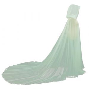 GRACEART Cape de mari&eacute;e &agrave; capuche longue en tulle pour mariage, robe de chapelle en dentelle, voile mantille, Vert-2, taille unique (GRACEART Shop, neuf)