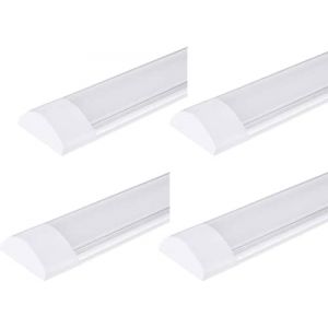 Viugreum 4 PACKS Réglette LED 30CM, 10W Tube LED 1200LM, Plafonnier de Bureau 220V Blanc Chaud 3000K, Neon Led 30CM pour Bureau, Garage,Atelier,Chambre, Salon, Salle de bain (Viugreum-EU, neuf)