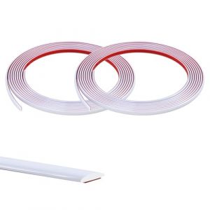 Zayejod 5Mx2 Rouleaux Moulure D&eacute;corative Autoadh&eacute;sive Bord de Papier Peint Carrelage Miroir Mur Plafond Armoire Baguette de Finition PVC Bandes de Calfeutrage Bande D&eacute;coration Murale,8mm Blanc (ZYDZ-eu, neuf)