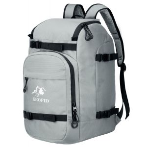 KEOFID Sac &agrave; Chaussures de Ski et Snowboard 50L - Sac &agrave; Dos de Voyage Imperm&eacute;able pour Homme et Femme - Pour Lunettes, Gants, Casque et Accessoires (Gris) (KOEFID-US, neuf)