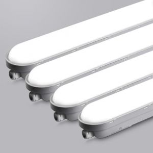 Tonffi 4 Pi&egrave;ces Neon LED 60 CM Reglette LED 18W 2250LM 6000K Blanc Froid Tube Lampe Connectable Luminaire Plafonnier &Eacute;clairage pour Garage, Bureau, Atelier (sunanl, neuf)