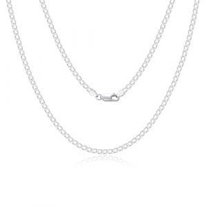 SILBERTALE Cha&icirc;ne gourmette en argent sterling 925 v&eacute;ritable pour homme et femme - Largeur : 2/3/4 mm - Fine - Cha&icirc;ne multi-rangs - Collier classique de qualit&eacute; sup&eacute;rieure pour un usage quotidien - 45 (Silbertale, neuf)