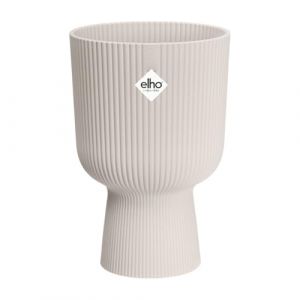 Elho Vibes Fold Coupe 30 - Pot De Fleurs pour Int&eacute;rieur - Plastique 100% recycl&eacute; - &Oslash; 29.5 x H 44.7 cm - Blanc/Blanc Lin (elho BV, neuf)