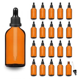 Espirito Rebelde 20 Flacons Ambrés 100 ml avec Pipette en Verre | Huiles Essentielles, Cosmétiques, Médicaments, Solution Saline | Aromathérapie (Espirito Rebelde, neuf)