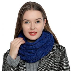 DonDon Écharpe femme hiver Écharpe tube snood Écharpe en laine Tour de Cou Cache cou - Bleu (urban-styles, neuf)