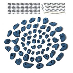 ALPIDEX 60 Prises d'escalade | Vis, Écrous Frapper Inclus | Surface d'escalade 4-8 m² | Tailles L, M, S, XS | Set Complet De Démarrage | Poignées Escalade - Couleur:Bleu-Noir (BB Sport, neuf)