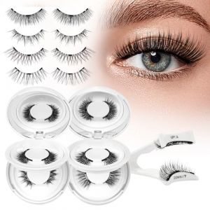 Higu clace Faux Cils Magnetique,Cils magnétiques, cils magnétiques sans eye-liner, cils magnétiques aspect naturel, cils magnétiques avec applicateur, cils magnétiques sans colle(SET-4A) (Higu clace FR, neuf)
