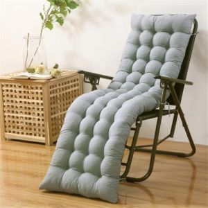 Highdi Coussin de Chaise Longue Jardin Exterieur, Coussin Bain de Soleil, Couleur Unie Matelas Transat Pliable épais avec Sangles antidérapantes pour Terrasse Plage (Gris,53x200cm) (Highdi, neuf)