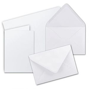 DIN B6 Lot de 50 Cartes Pliables avec enveloppes | 115 x 170 mm | Id&eacute;al pour Invitations, Mariage, bapt&ecirc;me, Communion, Confirmation | ind&eacute;formable | avec pour imprimantes 25 Sets 10-Hochweiss (GUSTAV NEUSER GmbH, neuf)