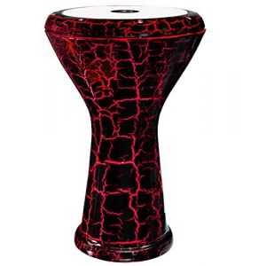 VD Vatan Darbouka solo professionnelle orientale avec effet laque craquelée 3040-S-K Rouge/Noir (SEMUS-SHOP, neuf)