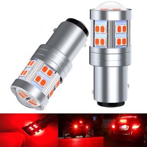 P21/5W 1157 BAY15D LED Feu Stop Rouges Ampoules 12V/24V, Pour Feux Arrière Voiture Feux Frein, Position/stop Lampe. Lot de 2 (PYRJIN, neuf)