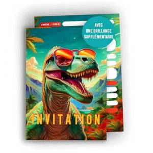 Edition Colibri Cartes d&rsquo;invitation Dino &eacute;t&eacute; &ndash; 10 cartes A6 &agrave; remplir | Invitations dr&ocirc;les pour f&ecirc;te enfant, anniversaire dinosaure, T-Rex, gar&ccedil;on, fille (Edition Colibri, neuf)