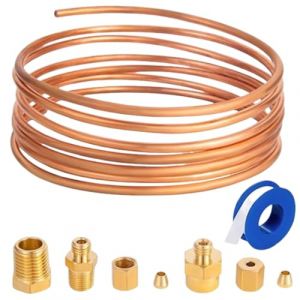 Kit de jauge de pression d'huile - Kit de tuyau en cuivre - Manom&egrave;tre m&eacute;canique - Kit d'installation de tuyau en cuivre - Kit d'installation de tuyau en cuivre - Testeur de pression d'huile complet (XXIANWEI, neuf)