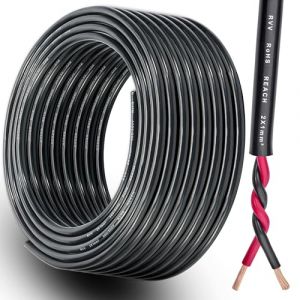 DARKGUARD C&acirc;ble Remorque 2 Fils 1.0mm&sup2;, 5M C&acirc;ble &Eacute;lectrique Remorque 12V/24V - Rond PVC de Cuivre, C&acirc;ble de V&eacute;hicule Auto Camping Voiture Caravane 2 Broches, Approuv&eacute; RoHS Reach (DARKGUARD, neuf)