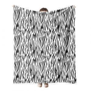 Highdi 3D Couverture de Flanelle Polaire Plaid, Jeté de Canapé Douillette Confortable Couverture de Lit 2 Personnes Couverture d'hiver Chaude et Douce (102 * 76CM,Imprimé zèbre) (Highdi, neuf)